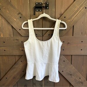 bebe White Peplum Tank Top